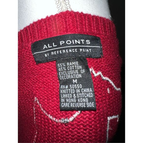 Vintage Red Cardigan Scotties Dogs Button Down M - Picture 7 of 8